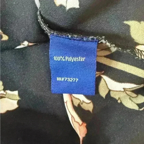 Apt 9 Women’s Tie Front or Back Floral Size Small Shirt Blouse Black Pink - Picture 2 of 7